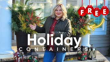 FREE Christmas Front Porch Decor that Wows! Easy DIY Holiday Containers and Window Boxes