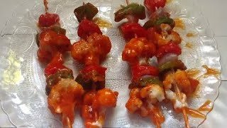 Juicy And Crispy Cauliflower Skewers Gobi Manchuri Skewers Manchurian Skewers Beauty Cooking