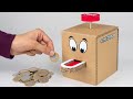 How to make a coin bank from cardboard  easy  awesome cardboard project