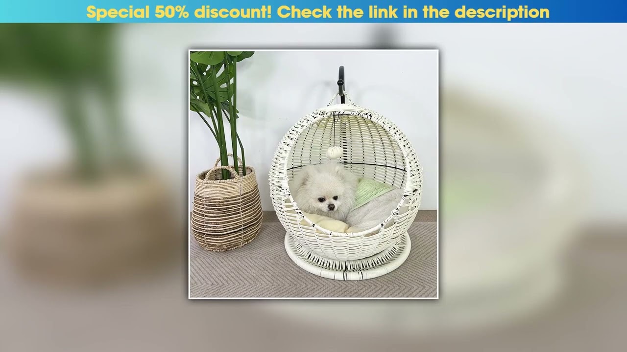 Editor’s Choice YXT  Rattan Cat Bed, Hand-Woven ，Comfy Cat Nest Basket, Hanging Basket Swinging Pet