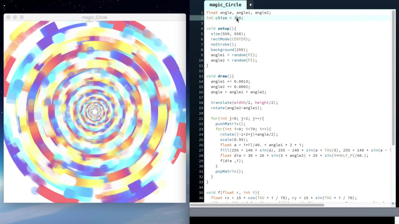 Programming Art #34 magic_Circle【Processing】 - YouTube