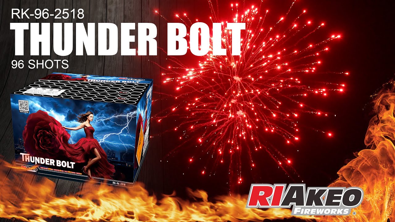 THUNDER BOLT RK-96-2518 RIAKEO FIREWORKS - YouTube