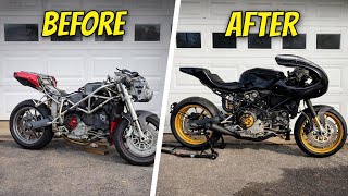 Building a Ducati Cafe Racer in 15 minutes!! | Full Custom Build!