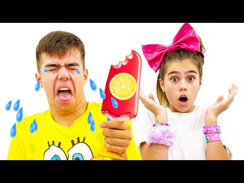 Nastya dan Ayah menyiapkan es loli yang enak di rumah