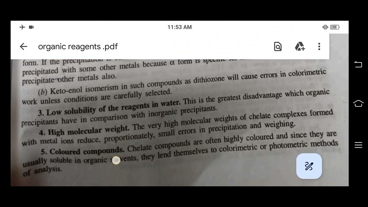 Use of Organic and reagents in analysis By Preeti