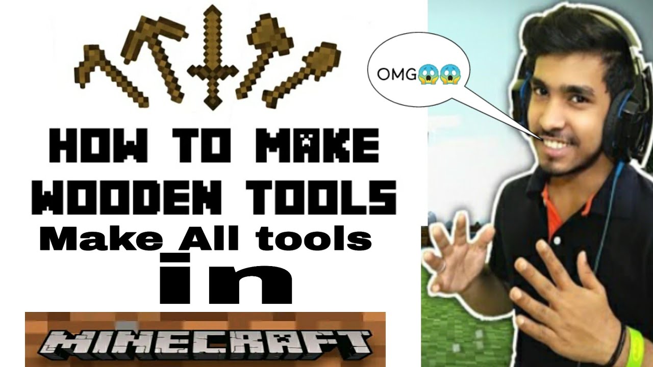 Minecraft Survival : how to make wooden tools ( Axe,pickaxe,sword,Hoe ...