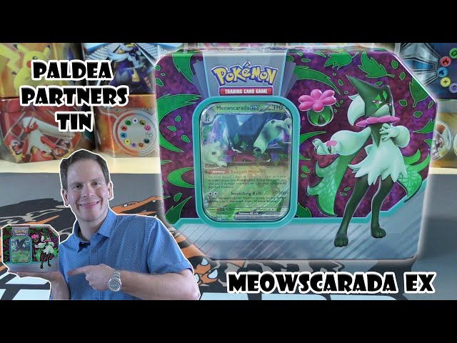 pokemon trading card game paldea partners tin Choose the sneaky magic of Meowscarada ex Pokmon TCG Paldea Partners Tin
