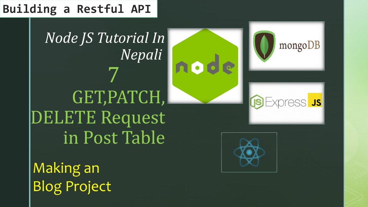 Node JS Tutorial in Nepali : 7# GET,PATCH,DELETE Request - YouTube