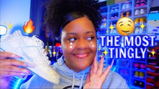 ASMR- ♡THE MOST TINGLIEST SHOES IN MY BOYFRIENDS SNEAKER COLLECTION 🌸✨(EXTRA TINGLY 👟)