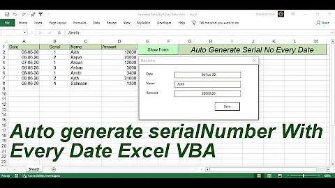 Auto Generate Serial Number With Every Date Excel VBA