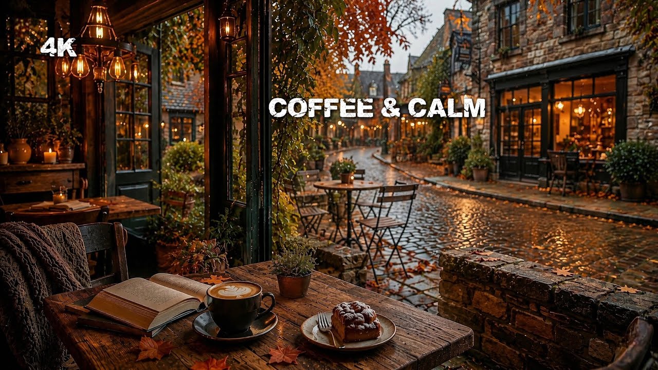 Rainy Café Ambience | Cozy Autumn Street Rain Sounds | 3 Hours | No ...