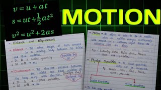 Class 9 Science (Physics) Chapter 1|| Motion Notes || 2025-26 || Complete Chapter || Excellent work