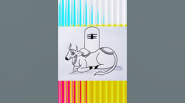 How to Draw Lord Shiva With Cute Cow | Easy Pencil drawing | Shiva drawing