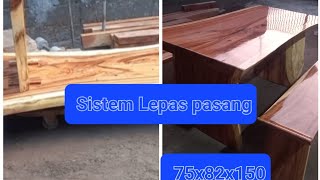 Pembuatan meja kayu trembesi