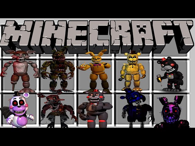 10001 NOVOS ANIMATRONICS ADICIONADOS no MINECRAFT!! (Five Nights At Freddy's)  