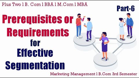 Requirements for Effective Segmentation l Prerequisites for Effective Segmentation
