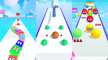 Jelly Tube Run vs Ball Merge 2048 vs Ball Run 2048 3 in one Gameplay Run & Merge