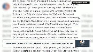 President Trump posts ultimatum to NATO on Russia sanctions