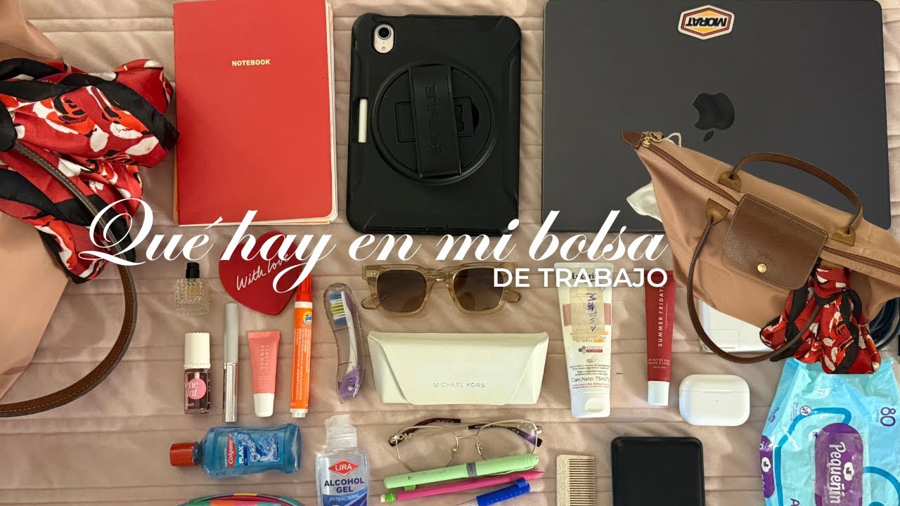 qué llevo en mi bolsa trabajando remoto | Martina