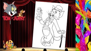 Coloring Tom and Jerry in a tuxedo | Coloring pages | Coloring book |