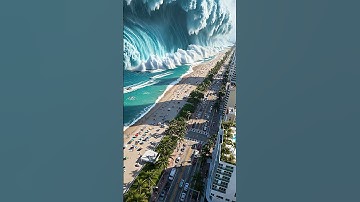 🌊A colossal tsunami slams into the coastal metropolis