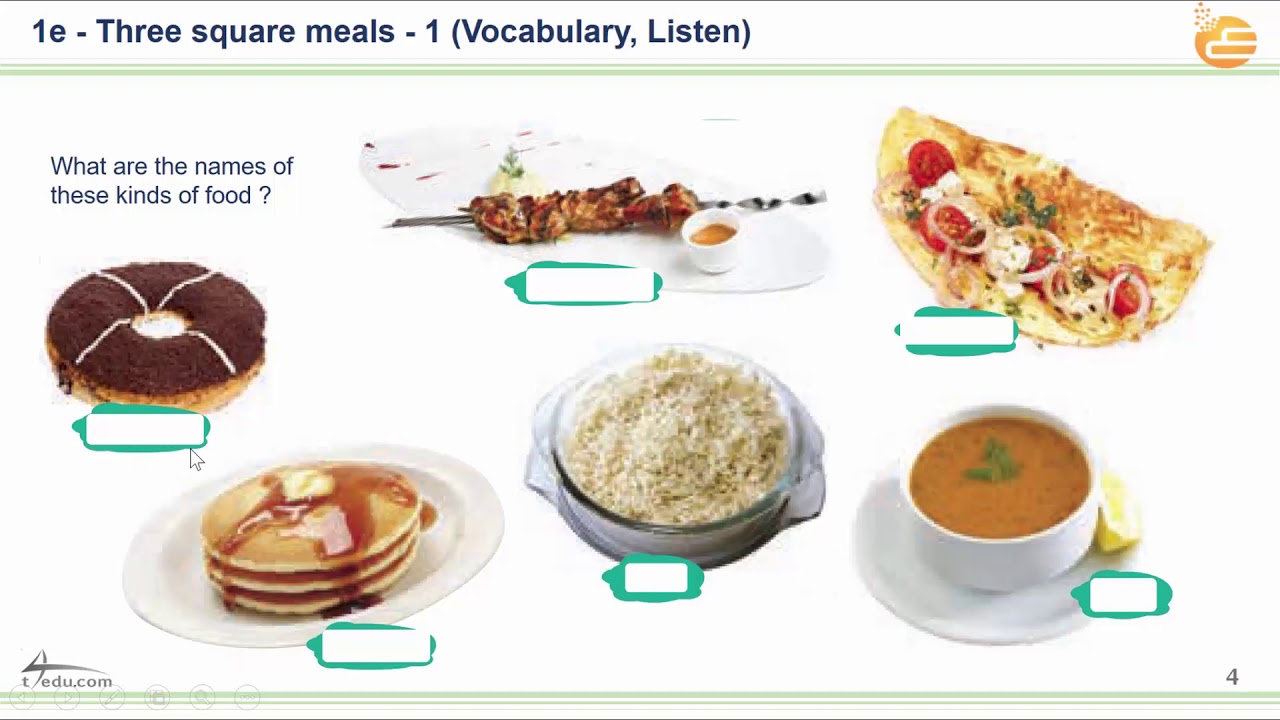 1e   Three square meals   1 Vocabulary, Listen