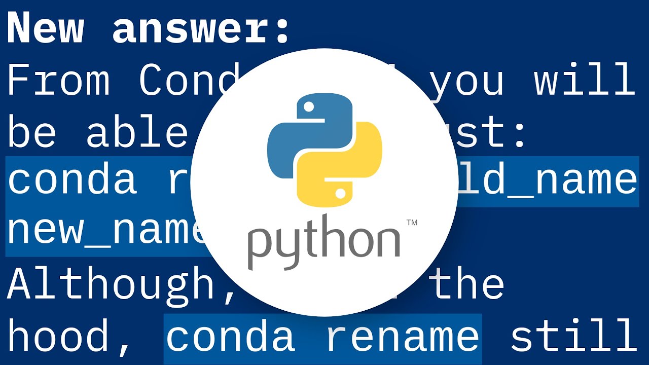 How can I rename a conda environment? - YouTube