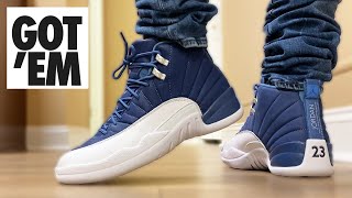 jordan 12 indigo on feet