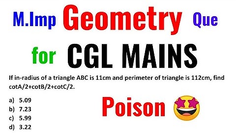 M.Imp Geometry Question for SSC CGL MAINS 2019 by Rohit Tripathi