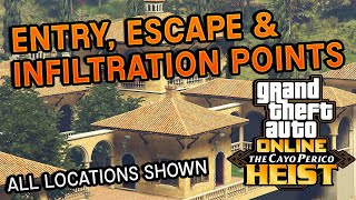 ALL Entry, Escape and Infiltration Points in Cayo Perico Heist | GTA 5 Online