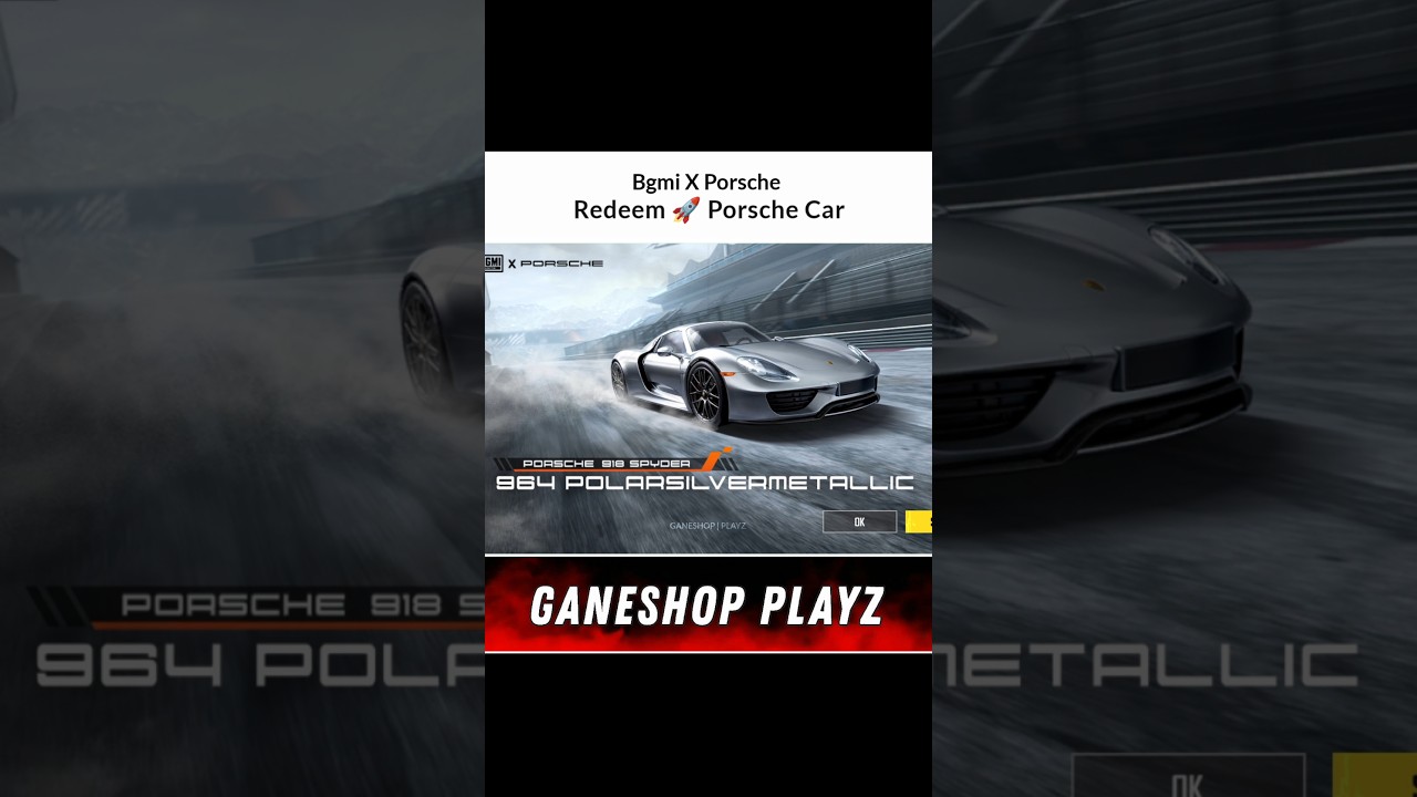 BGMI x PORSCHE 🚀 #bgmi #ganeshopplayz #pubgmobile #bgmishorts #gaming #porsche #porsche911 #bgmicars