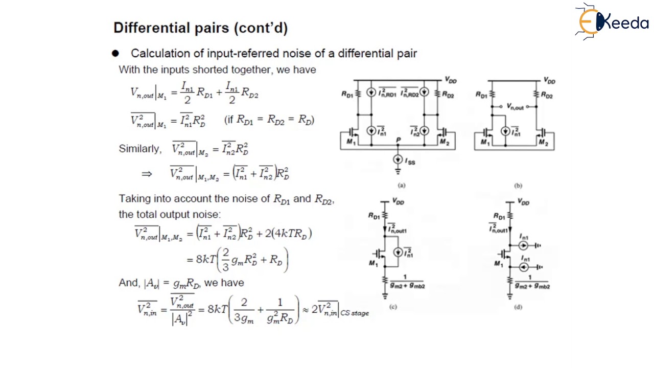 Noise in Differential Pair Amplifier Fundamentals Analog & Mixed