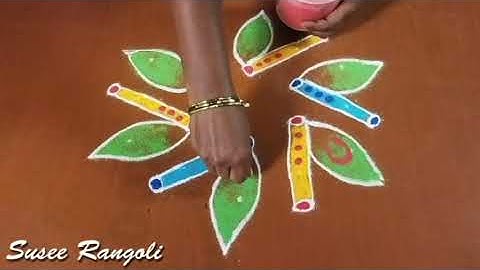 Easy Krishnashtami/Janmashtami special Rangoli  5x3 Dots👍Krishna Jayanthi kolam @suseerangoli5512 ​