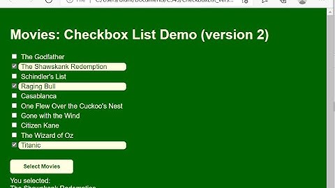 HTML CSS JavaScript Demo: Checkboxes -- Version 2