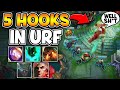 FIVE HOOK CHAMPS IN URF IS HILARIOUS! WE HOOKED THEM FROM FOUNTAIN TO FOUNTAIN