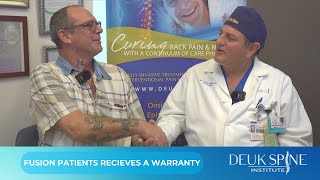 ACDF Patient receives warranty for his surgery!