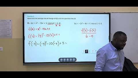 Average rate of change for a quadratic function with intervals.