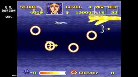 U.N. Squadron / opening intro & auto demo / SNES 1991