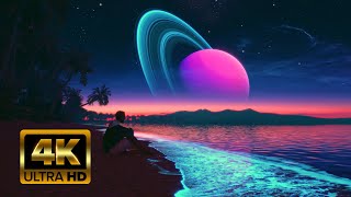 Dreamy Sunset with Saturn🪐 Rings Live 4K Wallpaper For PC #livewallpaper #saturn #4k