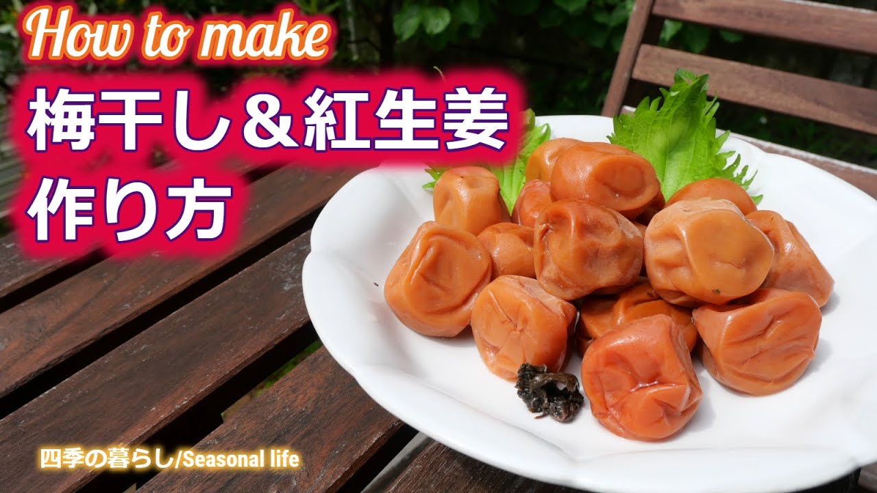 ジプロックで簡単 梅干し 紅生姜の作り方 塩分10 How To Make Pickled Plum And Red Pickled Ginger Youtube