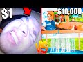 $1 vs. $10,000 Box Fort Prison 24 Hour Challenge (Papa Jake vs. Logan)