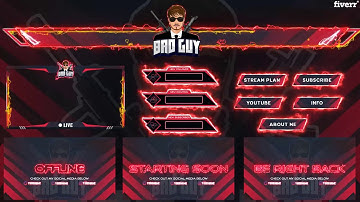 Create custom animated twitch complete package - Best Graphics for Streamers service