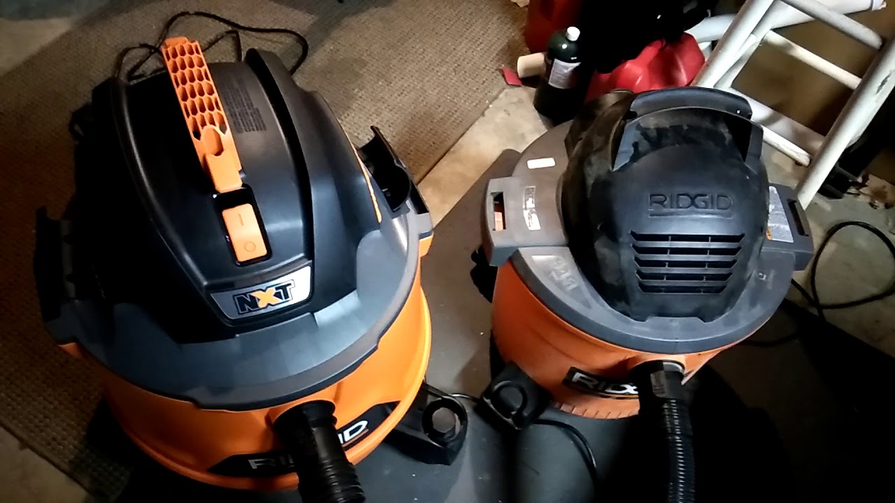 Ridgid NXT 14 Gallon Wet/Dry Vac vs. older 9 gal noise comparison YouTube