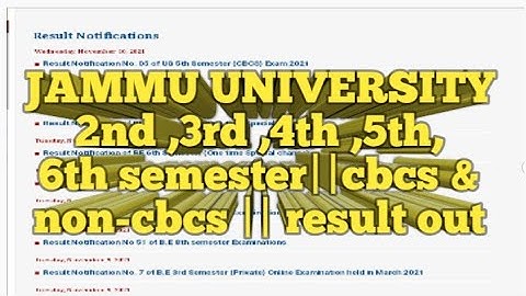 JAMMU UNIVERSITY 2nd ,3rd ,4th ,5th,6th semester||cbcs & non-cbcs || result out