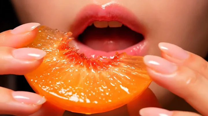 Glass Fruit ASMR  Slow Motion Crystalline Fruit Bites & Mouth Sounds- Peach  #asmr #asmrvideo