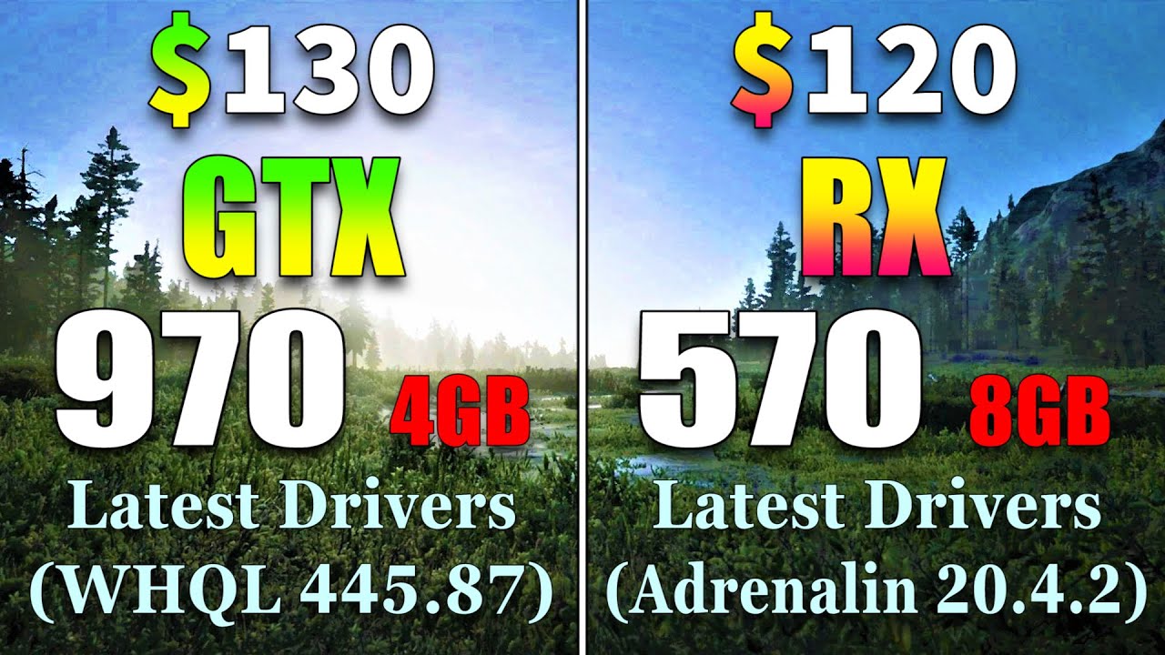 GTX 970 4GB (WHQL 445.87) vs RX 570 8GB (Adrenalin 20.4.2) | Latest PC Gameplay Benchmark