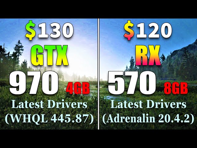 GTX 970 4GB (WHQL 445.87) vs RX 570 8GB (Adrenalin 20.4.2