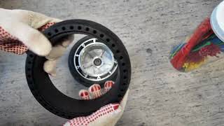 NINEBOT SEGWAY ES2 / ES4 FRONT WHEEL SOLID TIRE REPLACEMENT #ninebot #scooterrepair #electricscooter