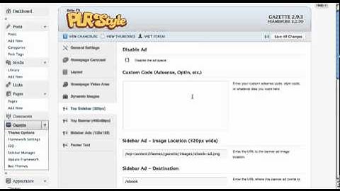 PLR Blog Theme Options Tutorial Part 6 - Top Sidebar Settings