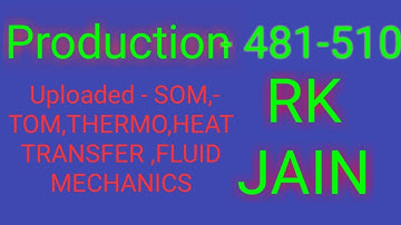 Lecture  17 || 30 questions (481-510) of Production from RK Jain